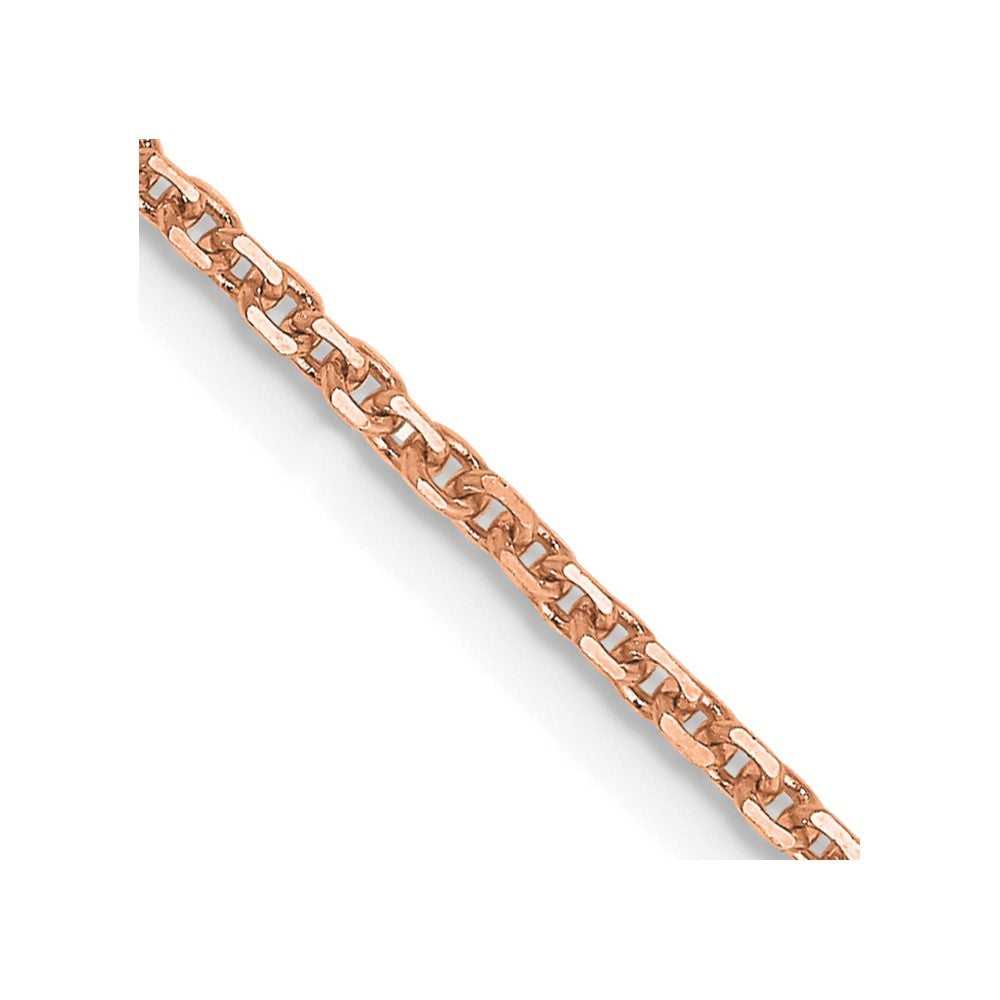 14K Rose Gold 22 inch 1.4mm Diamond-cut Cable Chain Necklace