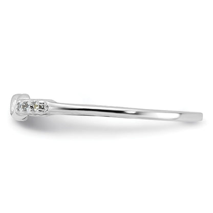 Sterling Silver Rhodium Plated Cubic Zirconia Infinity Ring Size 6