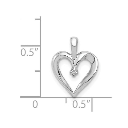 14k White Gold Heart Mtg Pendant for Women