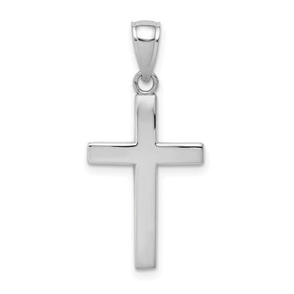14k White Gold Polished Cross Charm