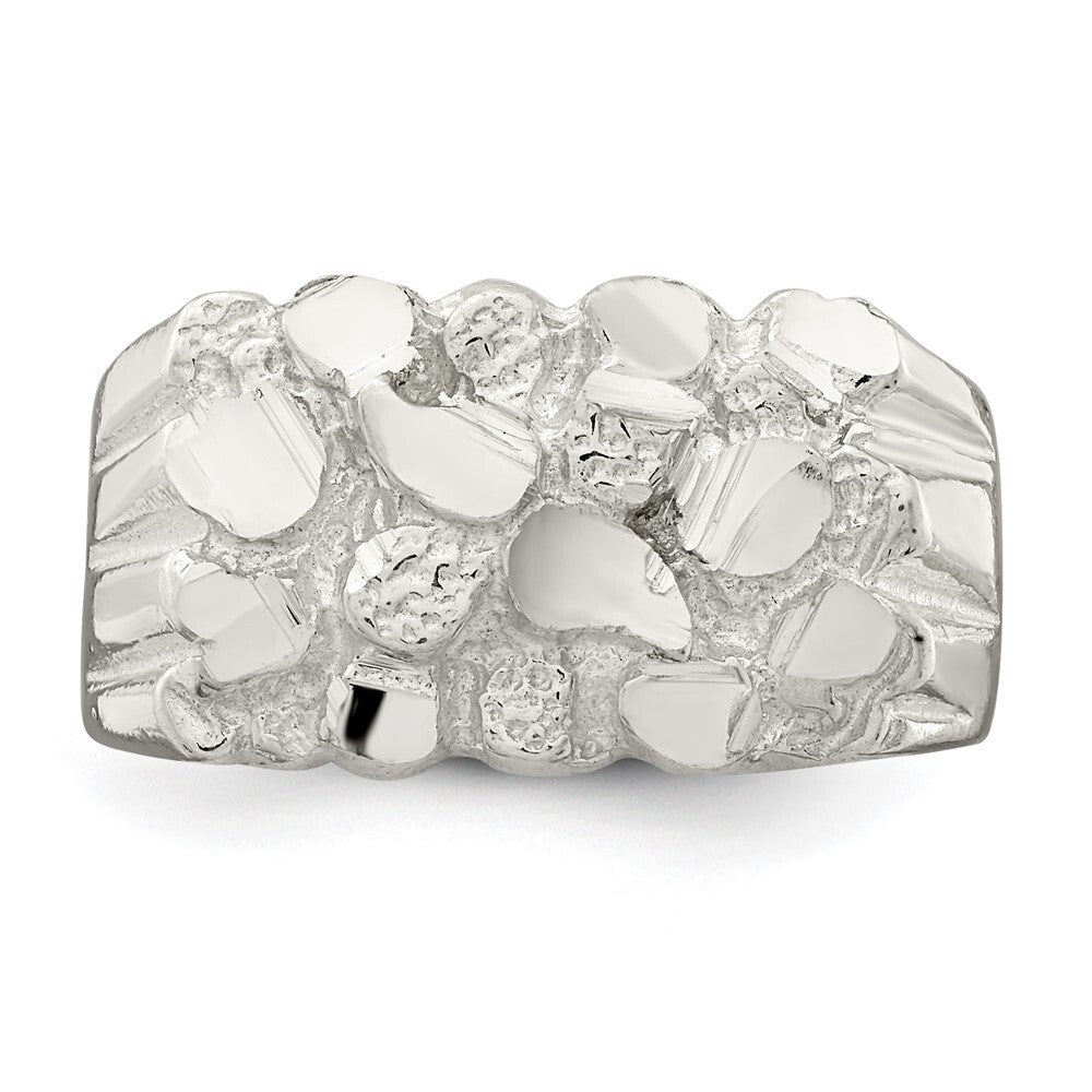 Sterling Silver Men's Nugget Ring Size 11