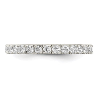 Sterling Silver Rhodium-plated Cubic Zirconia Anniversary Band Size 7