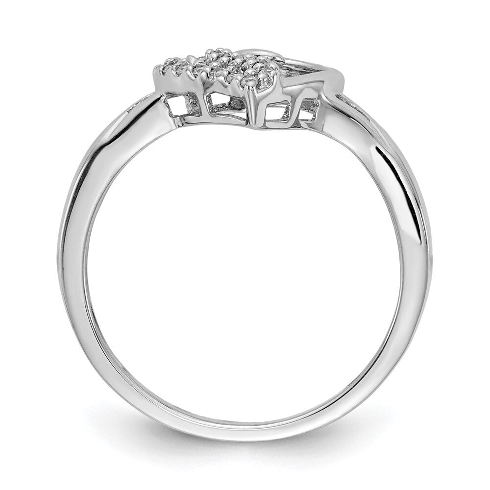 14k White Gold Diamond Heart Ring Size 6