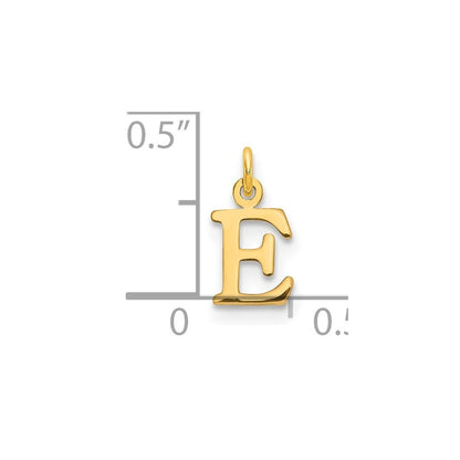 14k Yellow Gold Cutout Letter E Initial Pendant