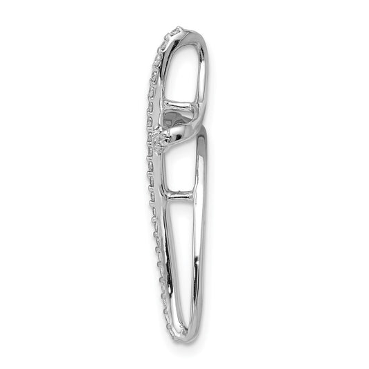 14k White Gold 1/5ct. Diamond Cross Chain Slide Pendant for Women