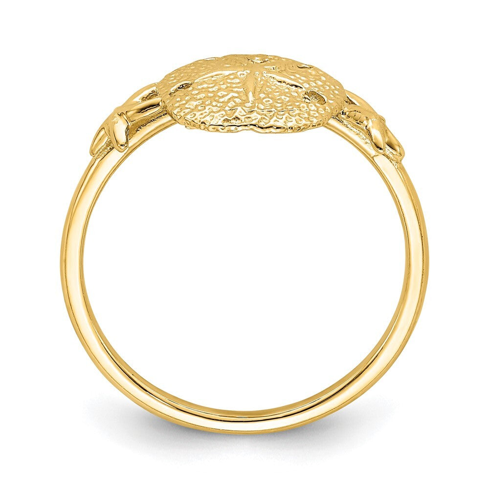 14K Yellow Gold Polished Sand Dollar Ring