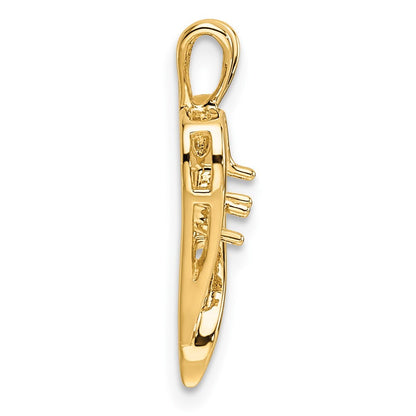 14k Yellow Gold Heart Pendant Mounting for Women