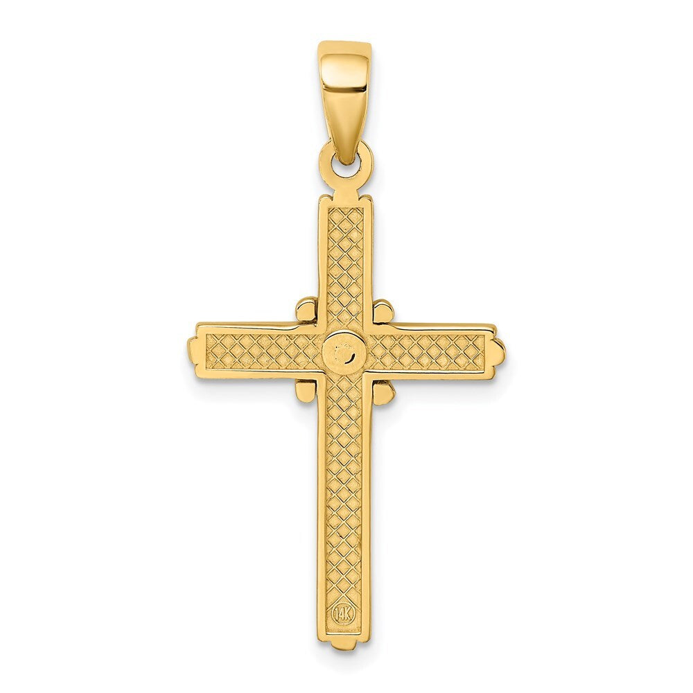 14k Yellow Gold Polished X Center Cross Charm