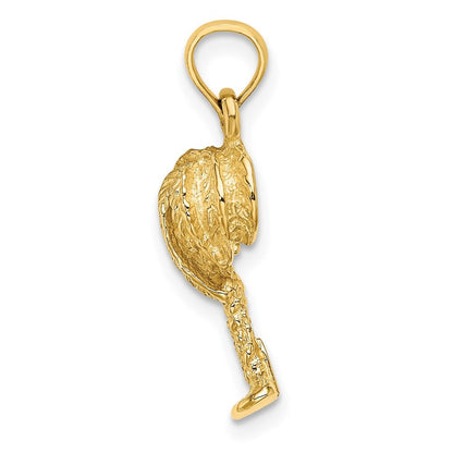 14k Yellow Gold 2-D Textured Palm Tree Charm