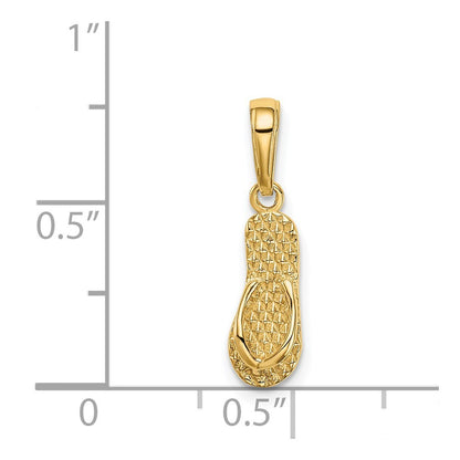14k Yellow Gold 3D HAWAII Flip-Flop Pendant