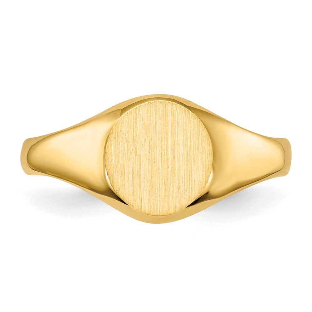 14K Yellow Gold Childs Closed Back Signet Ring