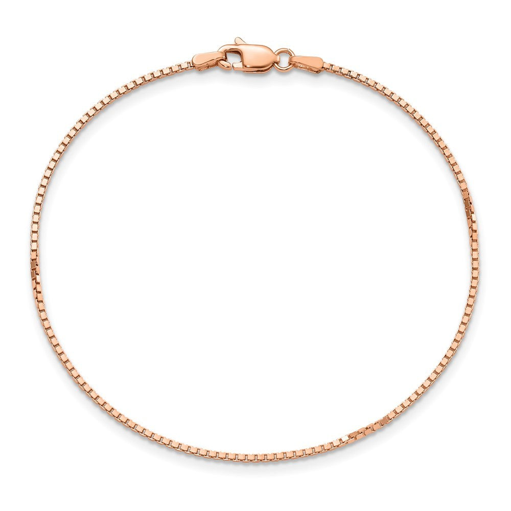 14K Rose Gold 7 inch 1.10mm Box Link Bracelet