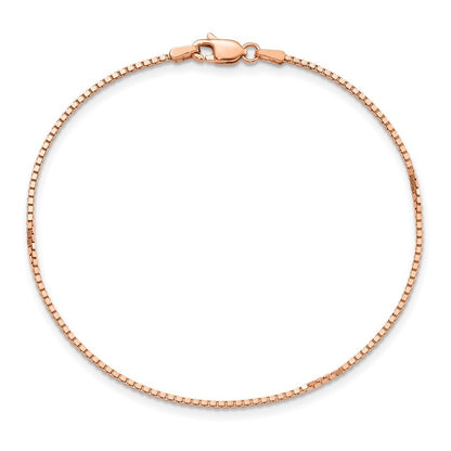 14K Rose Gold 7 inch 1.10mm Box Link Bracelet