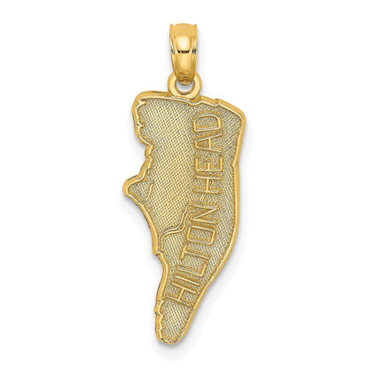 14k Yellow Gold HILTON HEAD Map Charm
