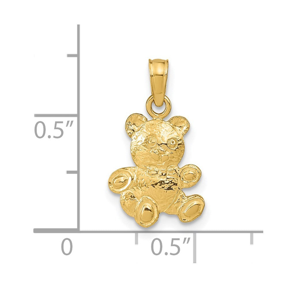 14k Yellow Gold Teddy Bear Pendant