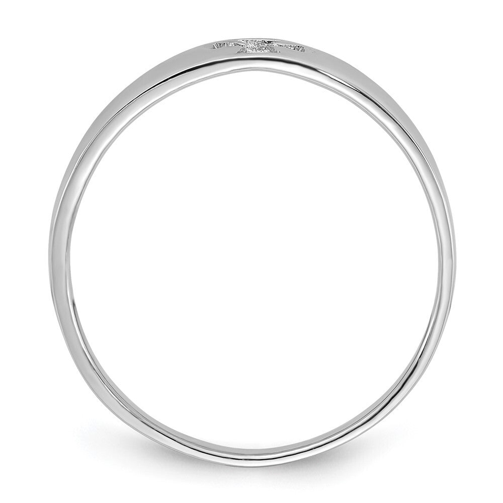 Sterling Silver Rhodium-plated Polished Cut-out Cross Ring Size 8