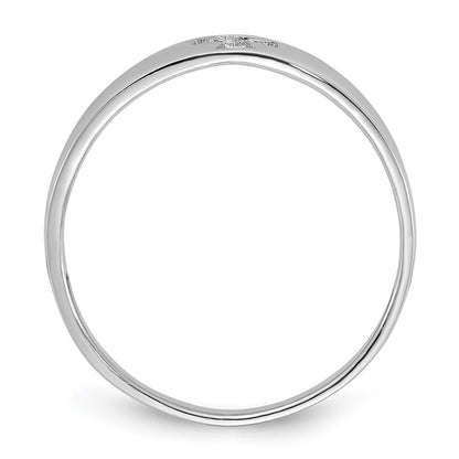 Sterling Silver Rhodium-plated Polished Cut-out Cross Ring Size 8