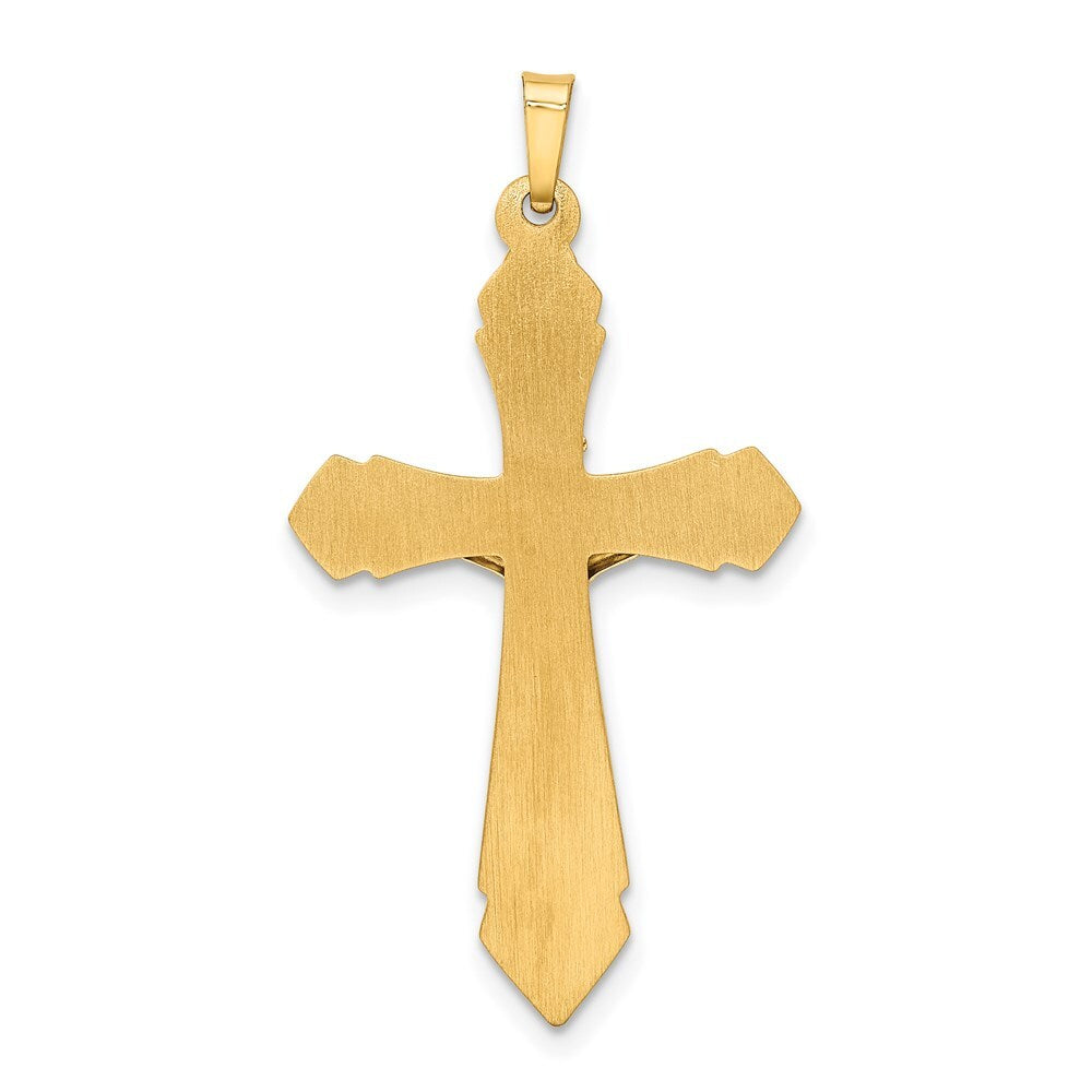 14k Two-tone Gold Polished INRI Crucifix Pendant for Women