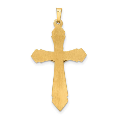 14k Two-tone Gold Polished INRI Crucifix Pendant for Women