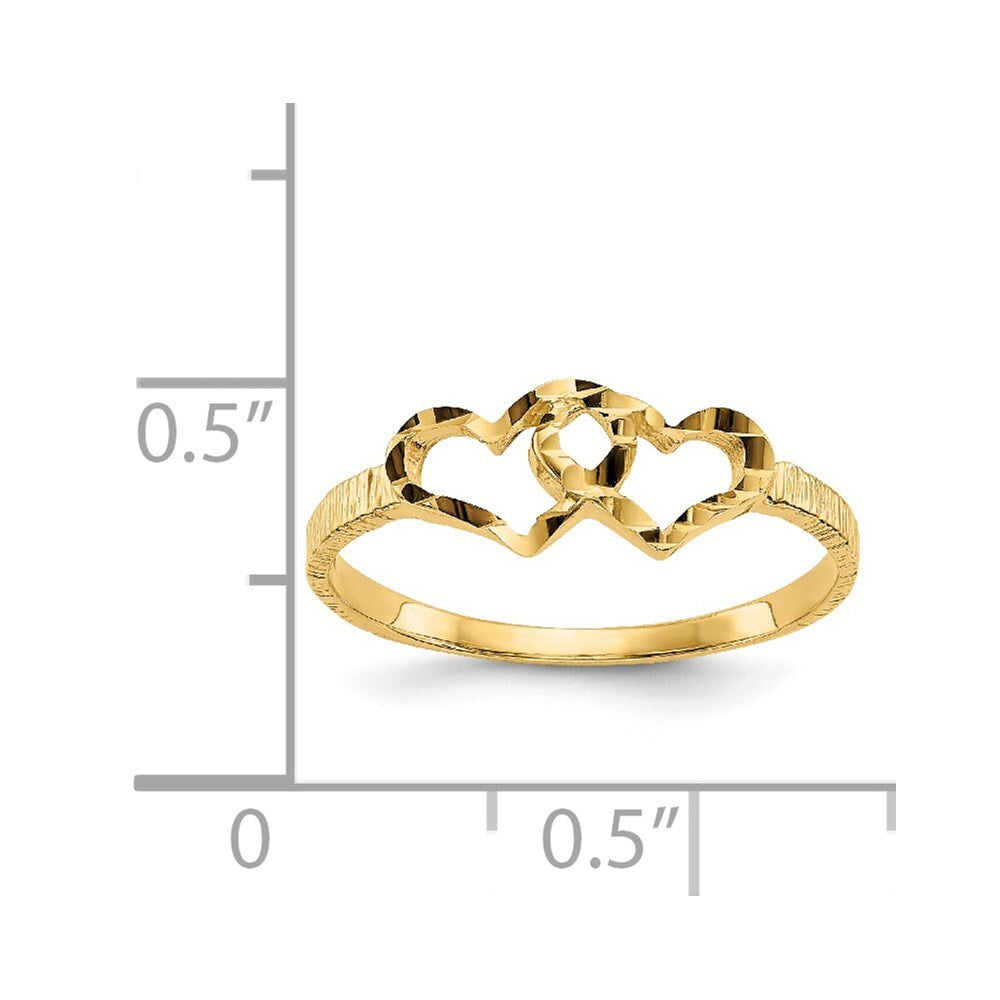 14K Yellow Gold Children's Heart Ring
