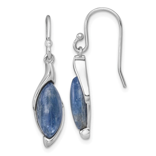 Sterling Silver RH-plated Polished Fancy Kyanite Dangle Earrings