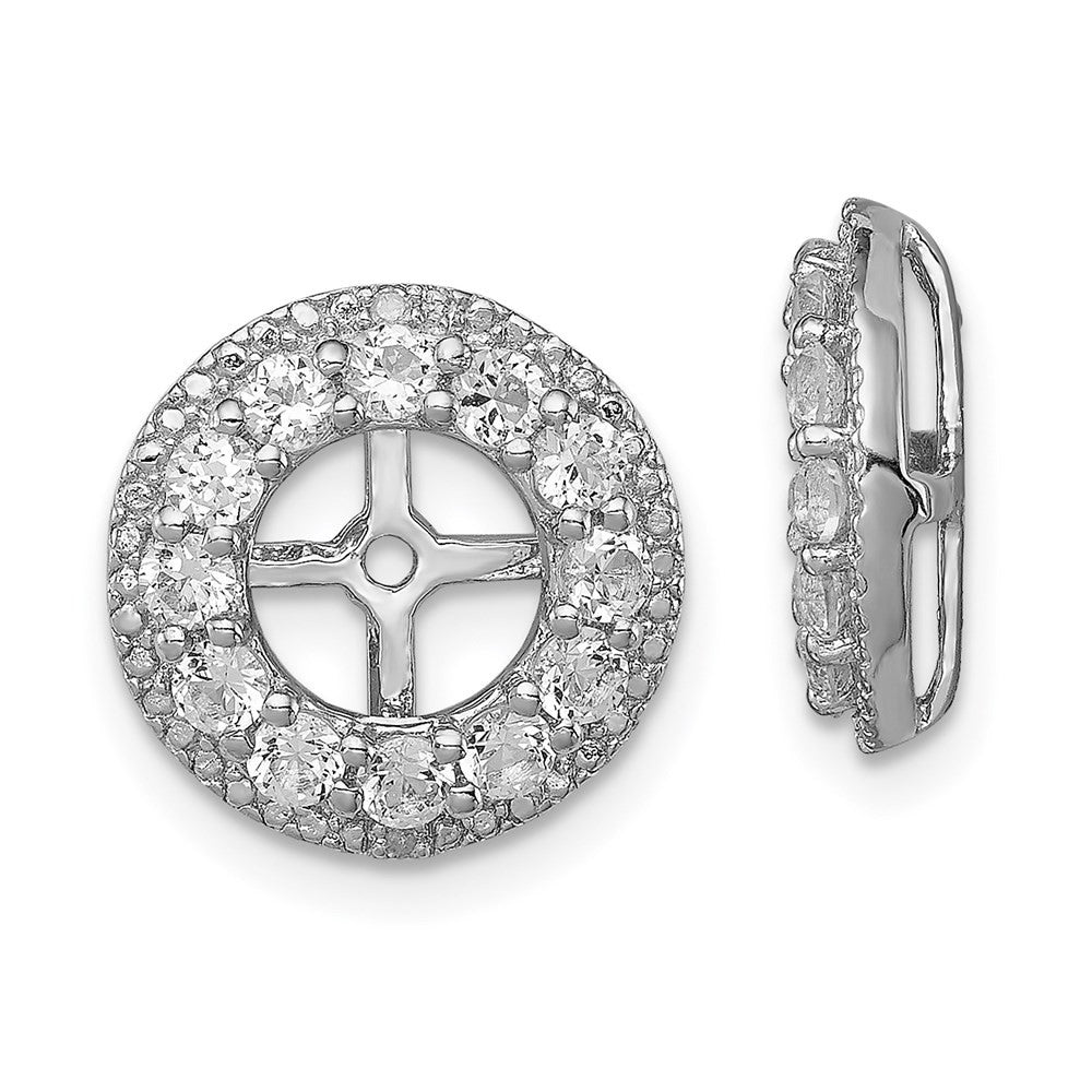 Sterling Silver Rhodium Diam. & White Topaz Earring Jacket