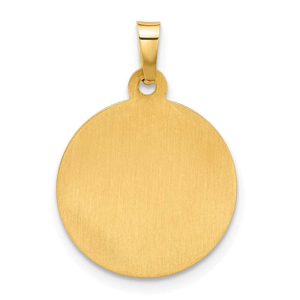 14k Yellow Gold Hollow Sacred Heart of Jesus Medal Pendant for Women