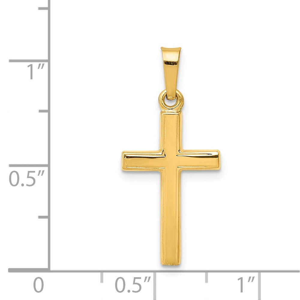 14k Yellow Gold Polished Latin Cross Pendant