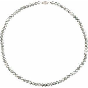 14k White Gold Cultured Gray Freshwater Pearl 16" Pendant Necklace