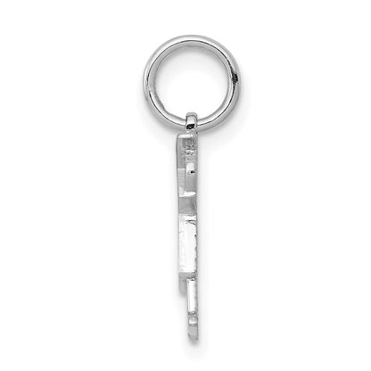 14k White Mini Boy Kiss Charm Pendant