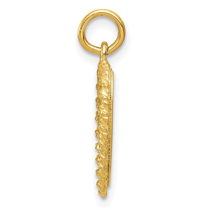 14k Yellow Gold SWEET Sixteen Heart Charm Pendant for Women