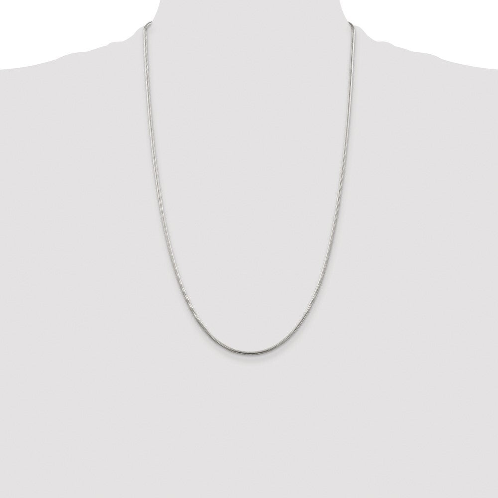 Sterling Silver Rhodium-plated 1.75mm Snake Chain