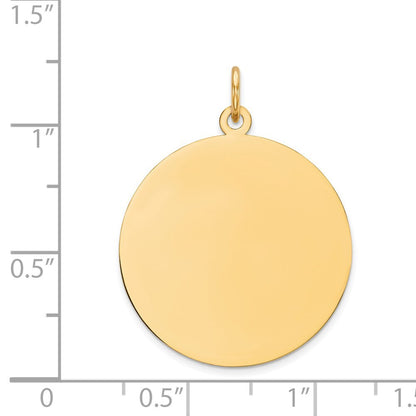14k Yellow Gold Round Disc Charm Pendant for Women