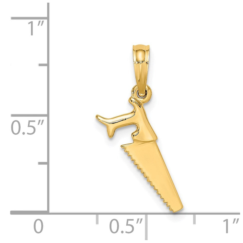14k Yellow Gold 3-D Saw Charm