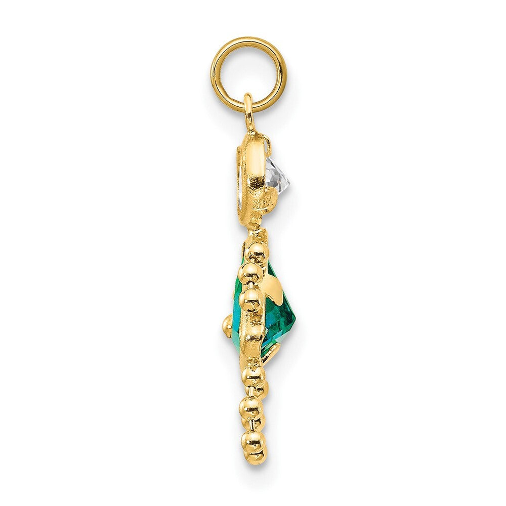 14k Yellow Gold December Girl Birthstone Charm Pendant for Women
