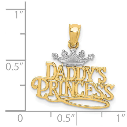 14k Yellow Gold and Rhodium DADDYS PRINCESS Pendant for Women