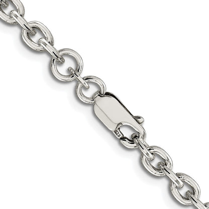 Sterling Silver Rhodium-plated 4.5mm Cable Chain Necklace