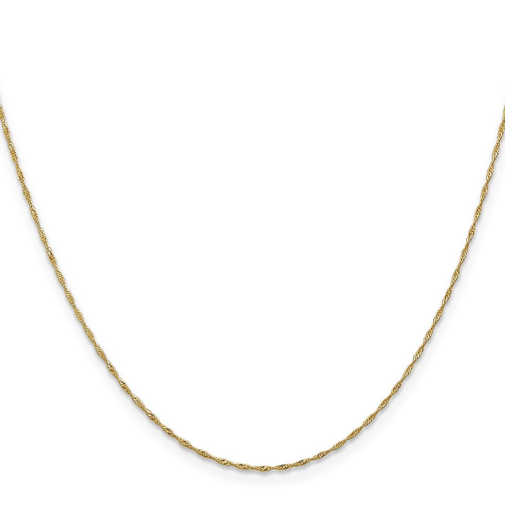 14k Yellow Gold 20 inch 1mm Singapore Chain Necklace