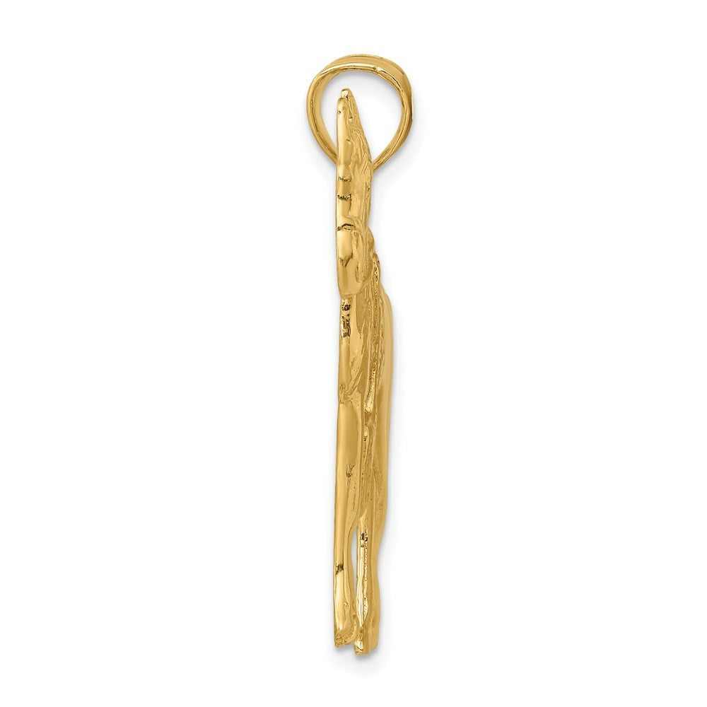 14k Yellow Gold Horse w Saddle Charm