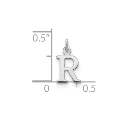 14k White Gold Cutout Letter R Initial Pendant for Women
