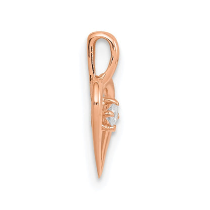 14k Rose Gold .02ct. Diamond Heart Pendant