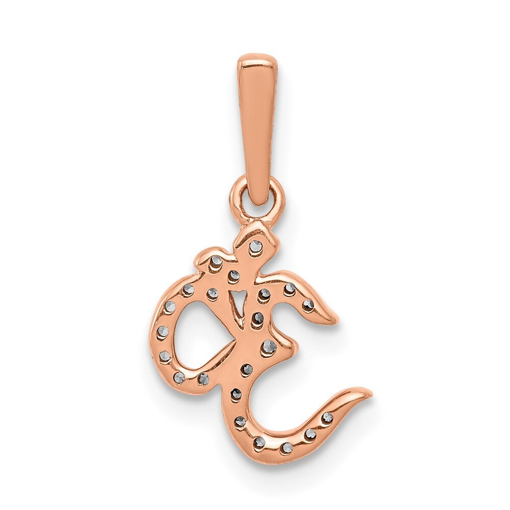 14k Rose Gold Diamond Om Pendant for Women
