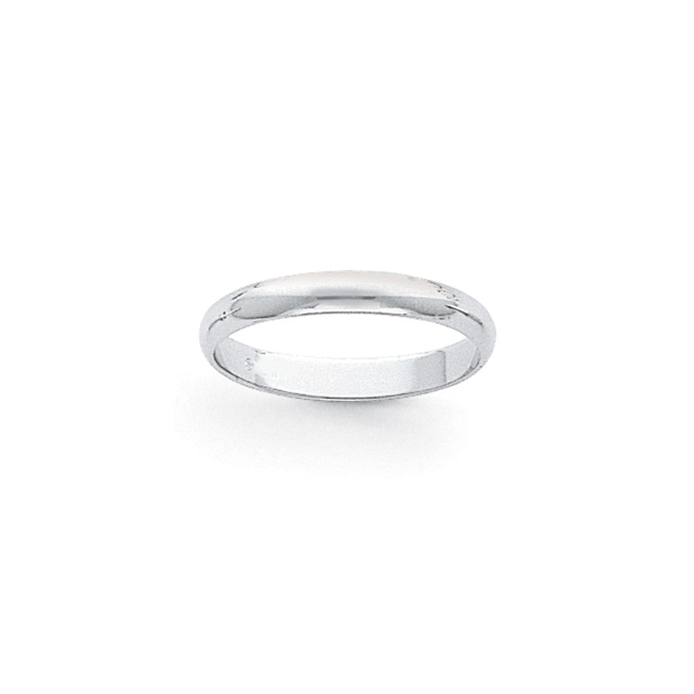 Platinum 3mm Half Round Wedding Band Ring Size 7