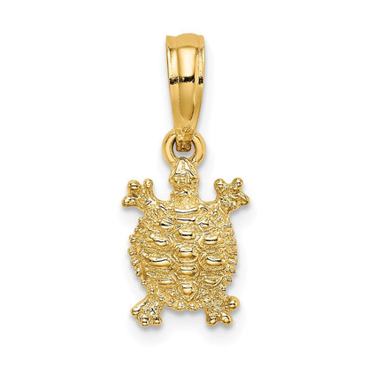 14k Yellow Gold Land Turtle Charm