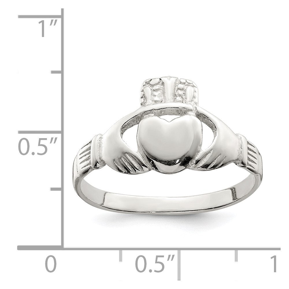 Sterling Silver Solid Claddagh Ring Size 6