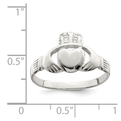 Sterling Silver Solid Claddagh Ring Size 6