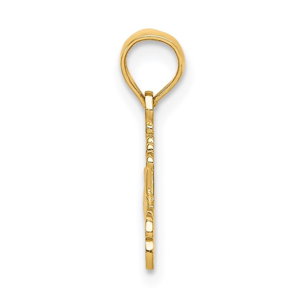 14k Yellow Gold #1 PRINCESS with Crown Charm