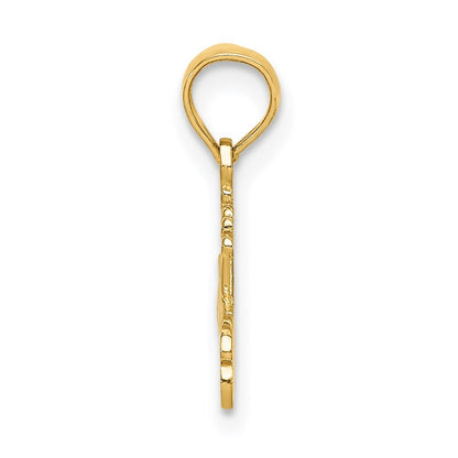 14k Yellow Gold #1 PRINCESS with Crown Charm