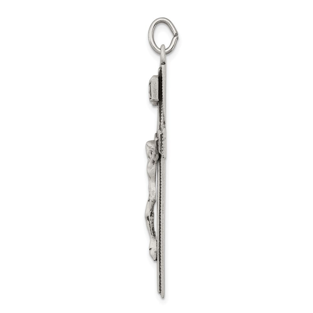 Sterling Silver Antiqued INRI Crucifix Pendant