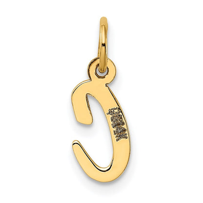 14k Yellow Gold Small Script Letter C Initial Charm Pendant
